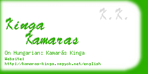 kinga kamaras business card